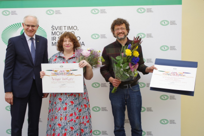 Ministras Algirdas Monkevičius, rašytoja Neringa Vaitkutė, „Vaikų žemės“ vadovas Justinas Vancevičius. Nuotr. Renatos Česnavičienės